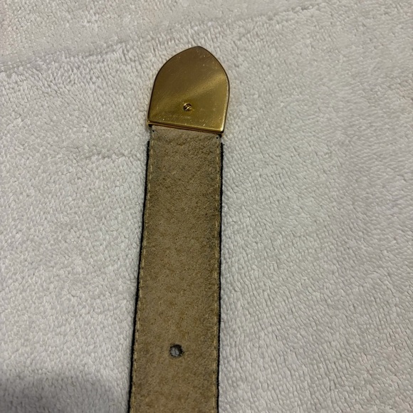 Vintage Christian Dior Blue Leather Belt with Gold-Tone Buckle M main image 10